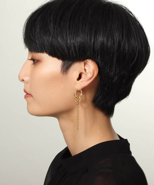 COCOSHNIK ONKITSCH / ココシュニックオンキッチュ ピアス・イヤリング | シルバー フープピアス チェーンチャーム GP | 詳細10