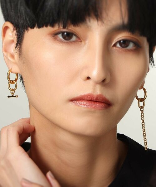 COCOSHNIK ONKITSCH / ココシュニックオンキッチュ ピアス・イヤリング | シルバー フープピアス チェーンチャーム GP | 詳細12