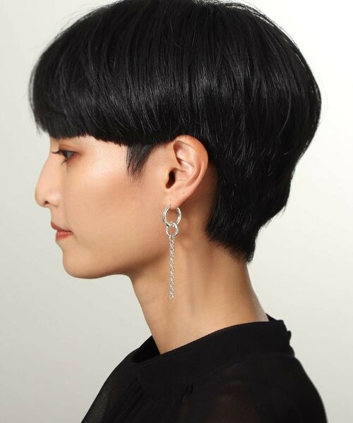 COCOSHNIK ONKITSCH / ココシュニックオンキッチュ ピアス・イヤリング | シルバー フープピアス チェーンチャーム | 詳細10