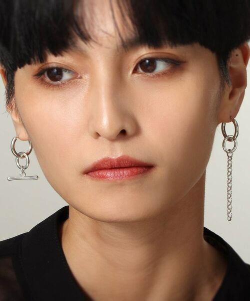 COCOSHNIK ONKITSCH / ココシュニックオンキッチュ ピアス・イヤリング | シルバー フープピアス チェーンチャーム | 詳細12