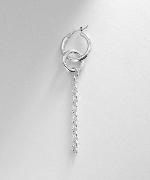 COCOSHNIK ONKITSCH / ココシュニックオンキッチュ ピアス・イヤリング | シルバー フープピアス チェーンチャーム | 詳細3