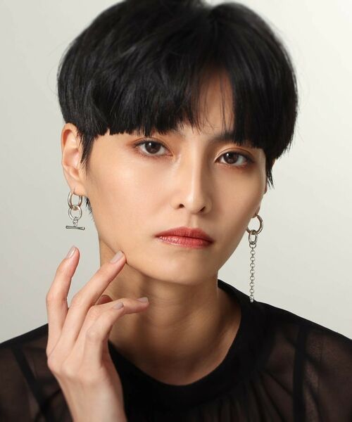 COCOSHNIK ONKITSCH / ココシュニックオンキッチュ ピアス・イヤリング | シルバー フープピアス チェーンチャーム | 詳細7