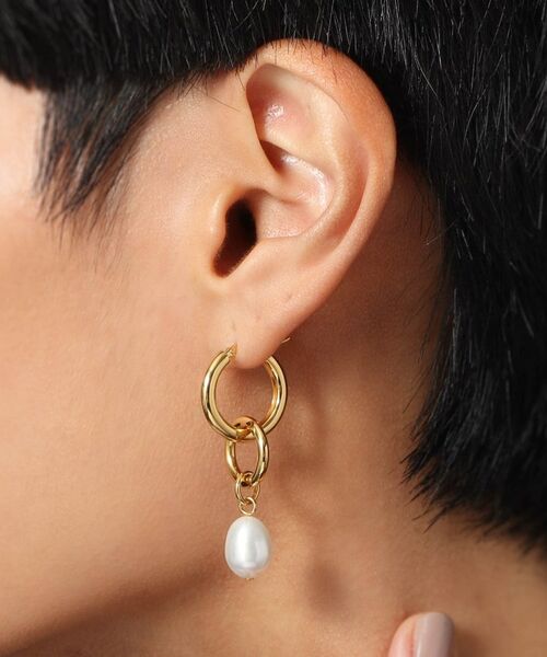 COCOSHNIK ONKITSCH / ココシュニックオンキッチュ ピアス・イヤリング | シルバー フープピアス パールチャーム GP | 詳細13