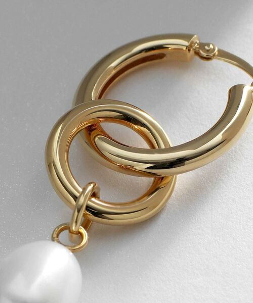 COCOSHNIK ONKITSCH / ココシュニックオンキッチュ ピアス・イヤリング | シルバー フープピアス パールチャーム GP | 詳細2