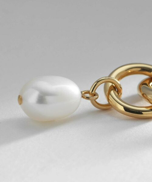 COCOSHNIK ONKITSCH / ココシュニックオンキッチュ ピアス・イヤリング | シルバー フープピアス パールチャーム GP | 詳細3