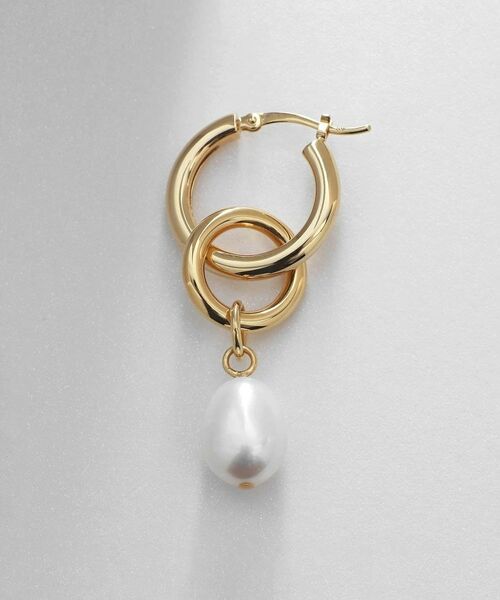 COCOSHNIK ONKITSCH / ココシュニックオンキッチュ ピアス・イヤリング | シルバー フープピアス パールチャーム GP | 詳細4