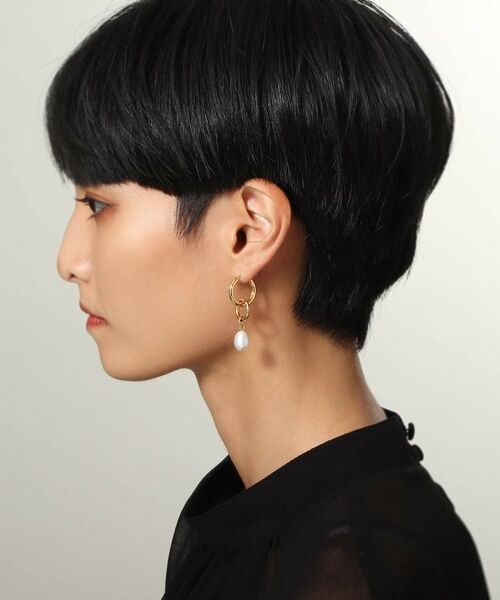 COCOSHNIK ONKITSCH / ココシュニックオンキッチュ ピアス・イヤリング | シルバー フープピアス パールチャーム GP | 詳細9