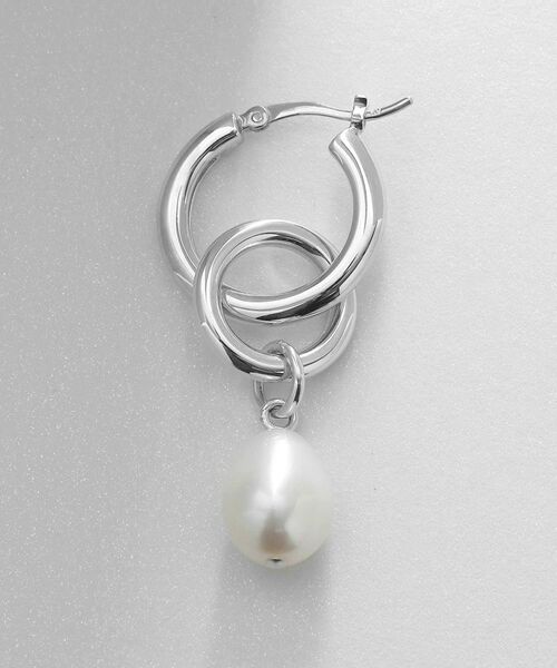 COCOSHNIK ONKITSCH / ココシュニックオンキッチュ ピアス・イヤリング | シルバー フープピアス パールチャーム | 詳細4