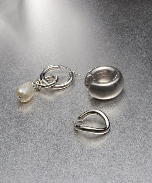 COCOSHNIK ONKITSCH / ココシュニックオンキッチュ ピアス・イヤリング | シルバー フープピアス パールチャーム | 詳細6
