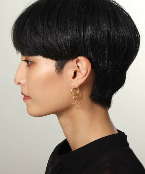 COCOSHNIK ONKITSCH / ココシュニックオンキッチュ ピアス・イヤリング | シルバー フープピアス トグルチャーム GP | 詳細10