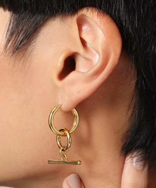 COCOSHNIK ONKITSCH / ココシュニックオンキッチュ ピアス・イヤリング | シルバー フープピアス トグルチャーム GP | 詳細13