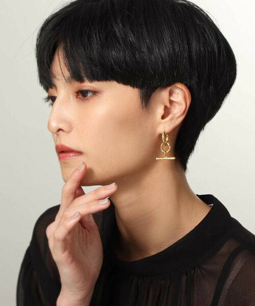 COCOSHNIK ONKITSCH / ココシュニックオンキッチュ ピアス・イヤリング | シルバー フープピアス トグルチャーム GP | 詳細9