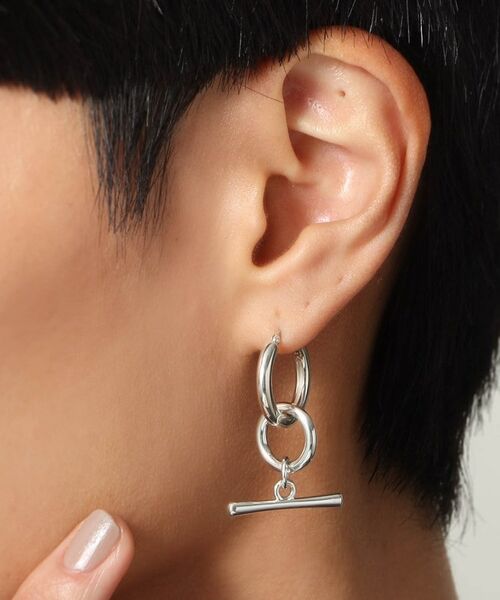 COCOSHNIK ONKITSCH / ココシュニックオンキッチュ ピアス・イヤリング | シルバー フープピアス トグルチャーム | 詳細13