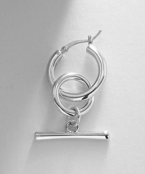 COCOSHNIK ONKITSCH / ココシュニックオンキッチュ ピアス・イヤリング | シルバー フープピアス トグルチャーム | 詳細4