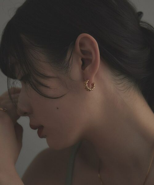 COCOSHNIK ONKITSCH / ココシュニックオンキッチュ ピアス・イヤリング | シルバー ニッティングモチーフ フープピアス GP | 詳細10