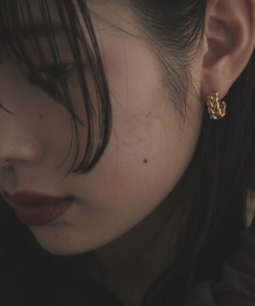 COCOSHNIK ONKITSCH / ココシュニックオンキッチュ ピアス・イヤリング | シルバー ニッティングモチーフ フープピアス GP | 詳細11