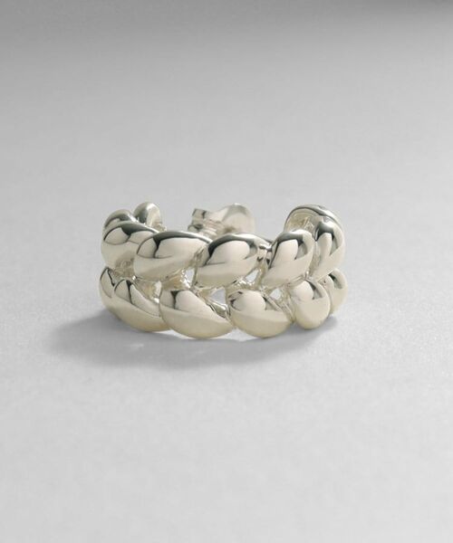 COCOSHNIK ONKITSCH / ココシュニックオンキッチュ ピアス・イヤリング | シルバー ニッティングモチーフ フープピアス | 詳細2