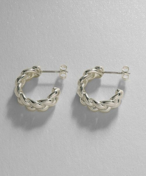 COCOSHNIK ONKITSCH / ココシュニックオンキッチュ ピアス・イヤリング | シルバー ニッティングモチーフ フープピアス | 詳細3