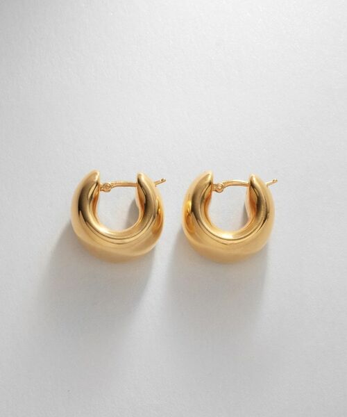 COCOSHNIK ONKITSCH / ココシュニックオンキッチュ ピアス・イヤリング | シルバー ホロウフープ ワイドピアス GP | 詳細3