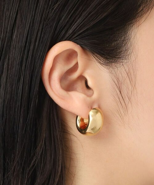 COCOSHNIK ONKITSCH / ココシュニックオンキッチュ ピアス・イヤリング | シルバー ホロウフープ ワイドピアス GP | 詳細5