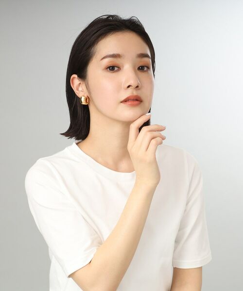 COCOSHNIK ONKITSCH / ココシュニックオンキッチュ ピアス・イヤリング | シルバー ホロウフープ ワイドピアス GP | 詳細8