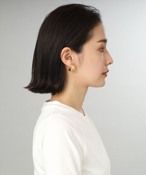 COCOSHNIK ONKITSCH / ココシュニックオンキッチュ ピアス・イヤリング | シルバー ホロウフープ ワイドピアス GP | 詳細9