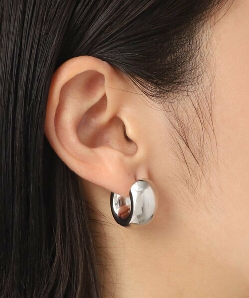 COCOSHNIK ONKITSCH / ココシュニックオンキッチュ ピアス・イヤリング | シルバー ホロウフープ ワイドピアス | 詳細16
