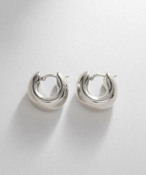 COCOSHNIK ONKITSCH / ココシュニックオンキッチュ ピアス・イヤリング | シルバー ホロウフープ ワイドピアス | 詳細3