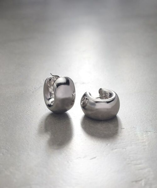 COCOSHNIK ONKITSCH / ココシュニックオンキッチュ ピアス・イヤリング | シルバー ホロウフープ ワイドピアス | 詳細5