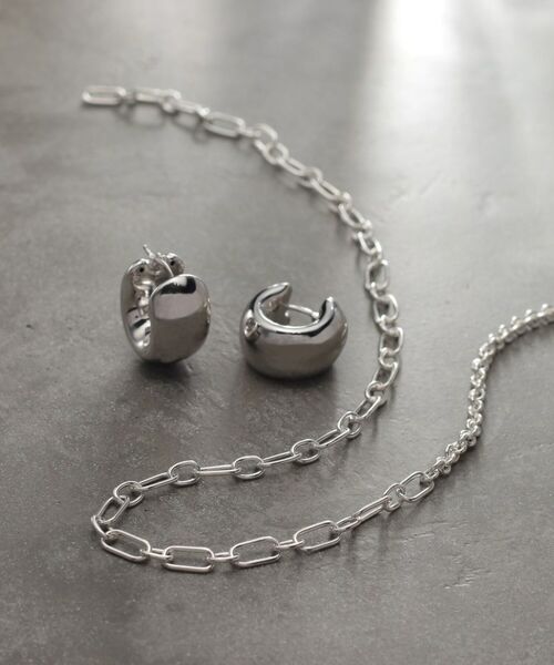 COCOSHNIK ONKITSCH / ココシュニックオンキッチュ ピアス・イヤリング | シルバー ホロウフープ ワイドピアス | 詳細6