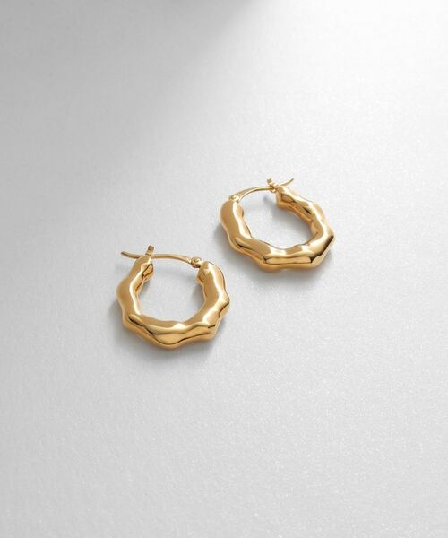 COCOSHNIK ONKITSCH / ココシュニックオンキッチュ ピアス・イヤリング | シルバー ニュアンスピアス オーバルフープ GP | 詳細1