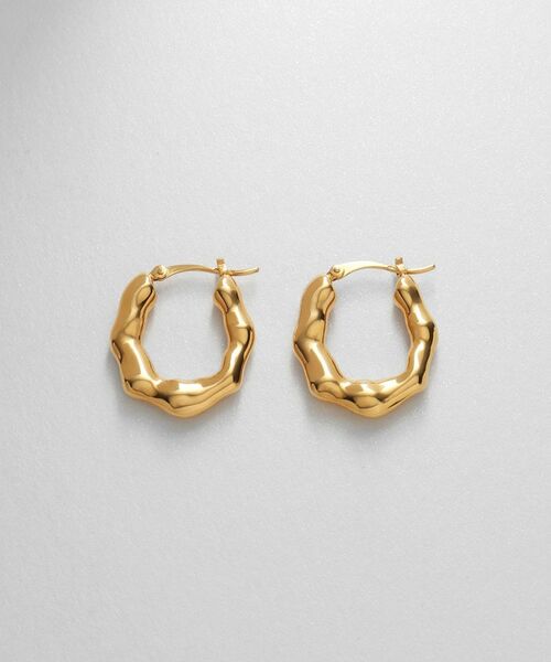 COCOSHNIK ONKITSCH / ココシュニックオンキッチュ ピアス・イヤリング | シルバー ニュアンスピアス オーバルフープ GP | 詳細3