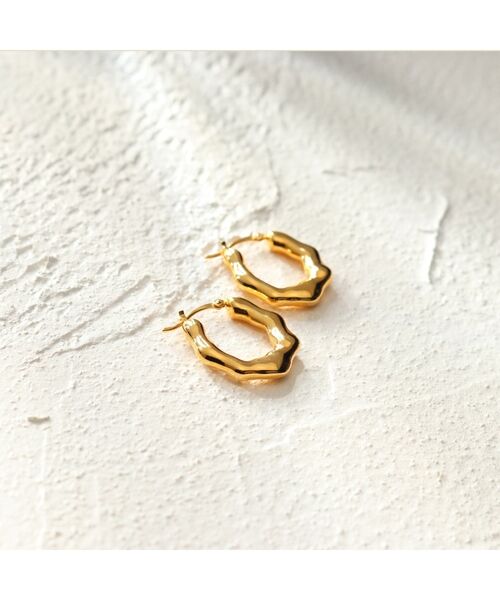 COCOSHNIK ONKITSCH / ココシュニックオンキッチュ ピアス・イヤリング | シルバー ニュアンスピアス オーバルフープ GP | 詳細4