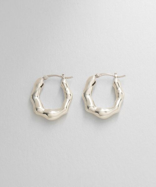 COCOSHNIK ONKITSCH / ココシュニックオンキッチュ ピアス・イヤリング | シルバー ニュアンスピアス オーバルフープ | 詳細3