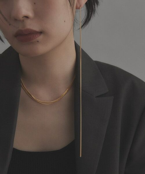 COCOSHNIK ONKITSCH / ココシュニックオンキッチュ ピアス・イヤリング | シルバー チェーンピアス フラットカーブロング（片耳用） GP | 詳細6