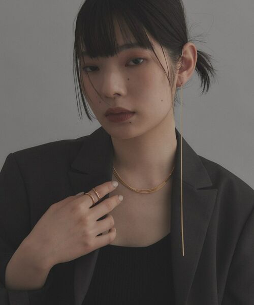 COCOSHNIK ONKITSCH / ココシュニックオンキッチュ ピアス・イヤリング | シルバー チェーンピアス フラットカーブロング（片耳用） GP | 詳細7