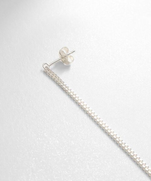COCOSHNIK ONKITSCH / ココシュニックオンキッチュ ピアス・イヤリング | シルバー チェーンピアス フラットカーブロング（片耳用） | 詳細2