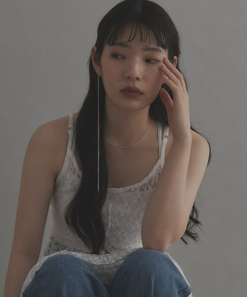 COCOSHNIK ONKITSCH / ココシュニックオンキッチュ ピアス・イヤリング | シルバー チェーンピアス フラットカーブロング（片耳用） | 詳細5