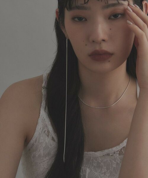 COCOSHNIK ONKITSCH / ココシュニックオンキッチュ ピアス・イヤリング | シルバー チェーンピアス フラットカーブロング（片耳用） | 詳細6