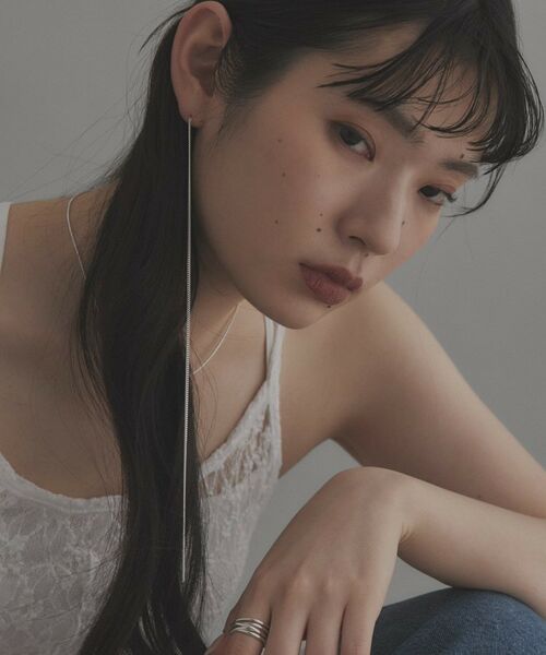 COCOSHNIK ONKITSCH / ココシュニックオンキッチュ ピアス・イヤリング | シルバー チェーンピアス フラットカーブロング（片耳用） | 詳細7