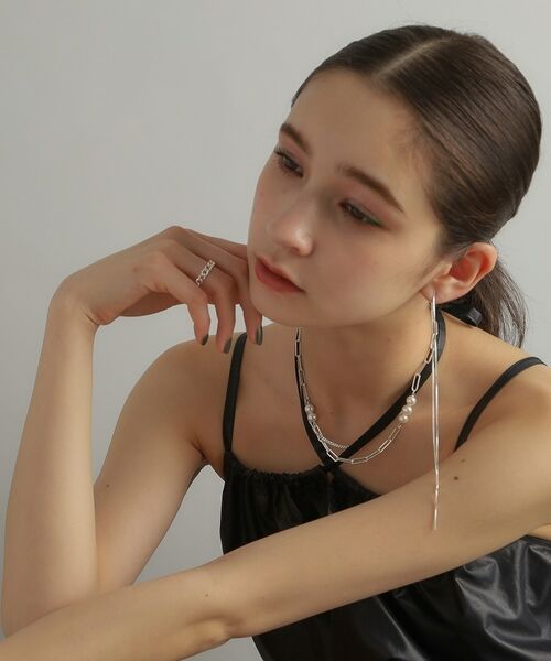 COCOSHNIK ONKITSCH / ココシュニックオンキッチュ ピアス・イヤリング | シルバー チェーンピアスベネチアン ロングフロントバック（片耳用） | 詳細5