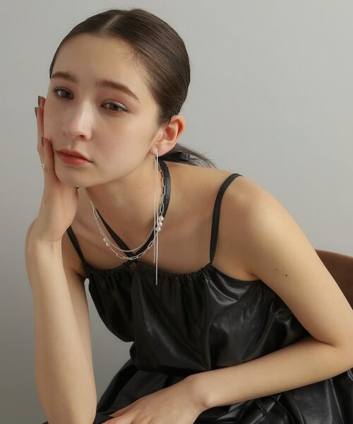 COCOSHNIK ONKITSCH / ココシュニックオンキッチュ ピアス・イヤリング | シルバー チェーンピアスベネチアン ロングフロントバック（片耳用） | 詳細6