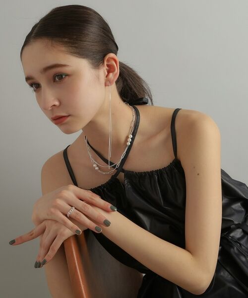 COCOSHNIK ONKITSCH / ココシュニックオンキッチュ ピアス・イヤリング | シルバー チェーンピアスベネチアン ロングフロントバック（片耳用） | 詳細8