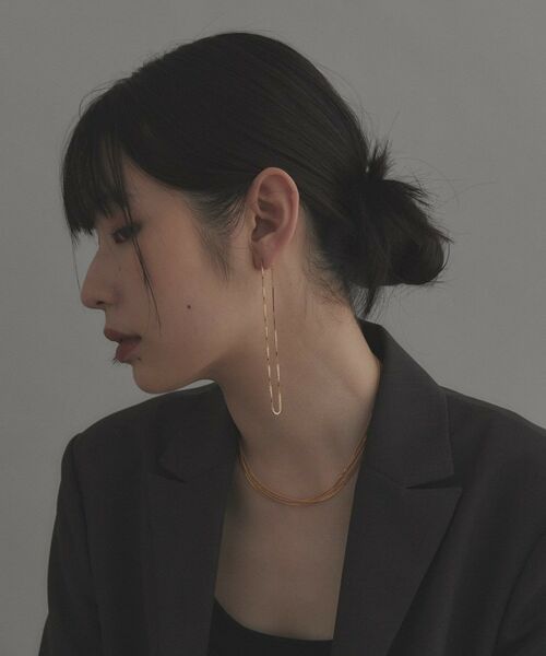 COCOSHNIK ONKITSCH / ココシュニックオンキッチュ ピアス・イヤリング | シルバー チェーンピアスベネチアン ロングフープ（片耳用） GP | 詳細5