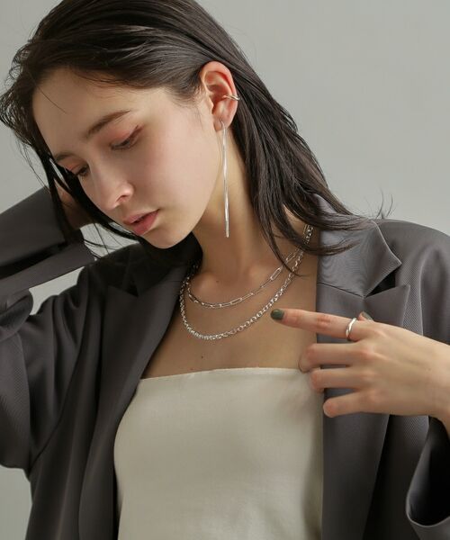 COCOSHNIK ONKITSCH / ココシュニックオンキッチュ ピアス・イヤリング | シルバー チェーンピアスベネチアン ロングフープ（片耳用） | 詳細10