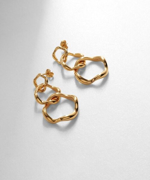 COCOSHNIK ONKITSCH / ココシュニックオンキッチュ ピアス・イヤリング | シルバー ニュアンスピアス トリプルフープ GP | 詳細1