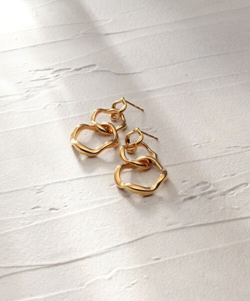 COCOSHNIK ONKITSCH / ココシュニックオンキッチュ ピアス・イヤリング | シルバー ニュアンスピアス トリプルフープ GP | 詳細4