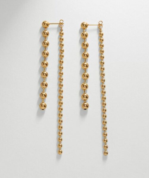 COCOSHNIK ONKITSCH / ココシュニックオンキッチュ ピアス・イヤリング | シルバー チェーンピアス ボール フロントバック GP | 詳細3