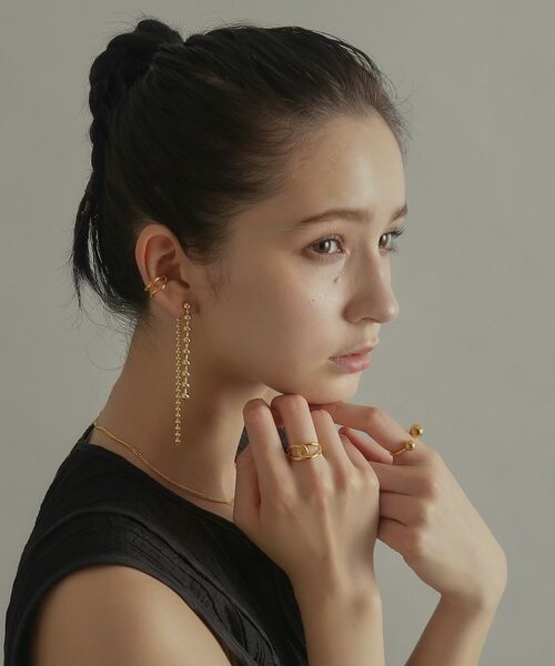 COCOSHNIK ONKITSCH / ココシュニックオンキッチュ ピアス・イヤリング | シルバー チェーンピアス ボール フロントバック GP | 詳細5