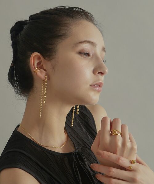 COCOSHNIK ONKITSCH / ココシュニックオンキッチュ ピアス・イヤリング | シルバー チェーンピアス ボール フロントバック GP | 詳細7